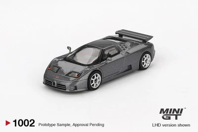 Mini GT #1002 Bugatti EB110 Super Sport Grigio Scuro Model Car - Image 1 of 3