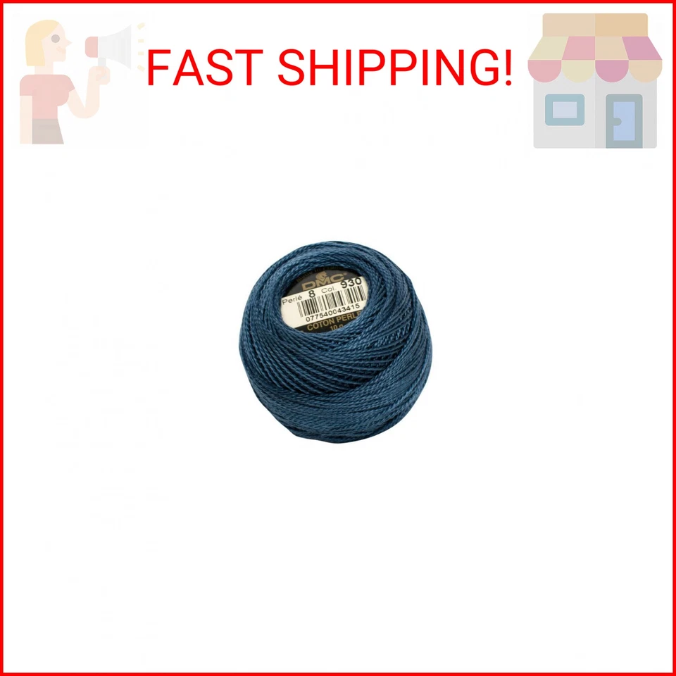 DMC Pearl Cotton Ball Size 5 53yd Dark Antique Blue 077540040865
