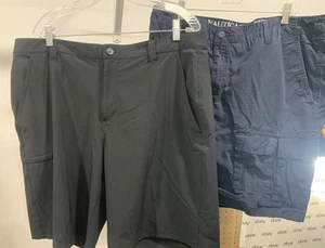 Lot Of 2 Nautica Sailing & Columbia Size 38 Shorts Blue & Black Hike Work Golf - Picture 1 of 19