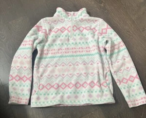 Girls White Children’s Place 1/4 Zip Size Medium - Picture 1 of 4