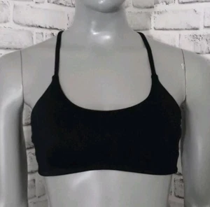 Backless Strappy Criss Cross Light Support Sports Bra Womens Size Medium Black - Picture 1 of 8