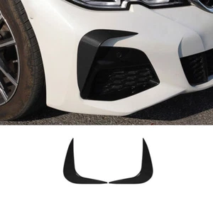 For BMW 3-Series G20 2020-2022 ABS Black Front Bumper Lip Spoiler Fins Canards - Picture 1 of 5