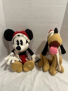 HTF 18” Disney Store Christmas Minnie Pluto Plush Hat Scarf Embroidered NWT - Picture 1 of 8