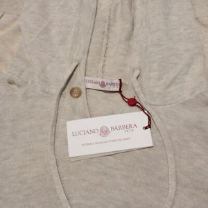 Luciano Barbera NWT Pullover Hoodie Sweater Size 50 (US M) in Ivory 100% Cotton - Imagen 1 de 10