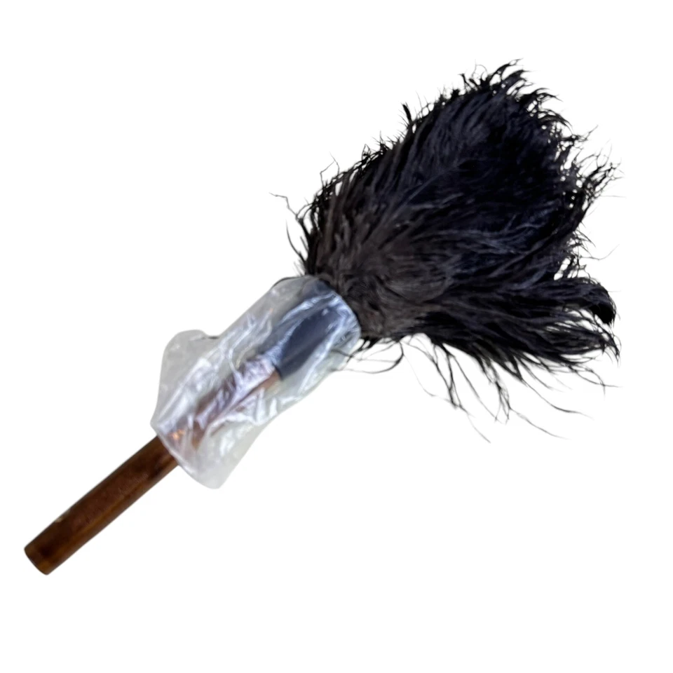 Handcrafted Ostrich Feather Duster Wooden Handle South Africa 12" Foto 1 de 4