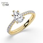 IGI, D/VS1, Solitaire Lab-Grown Pear Cut Diamond Engagement Ring,18K Yellow Gold