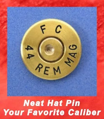 Federal FC 44 REM MAG Cartucho de Latón Sombrero o Chaqueta Pin Tie Tac Foto 1 de 4