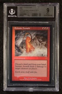 MTG 7th Edition Square Cut Seismic Assault BGS 9 FOIL Square Cut Magic Beckett G - Picture 1 of 1