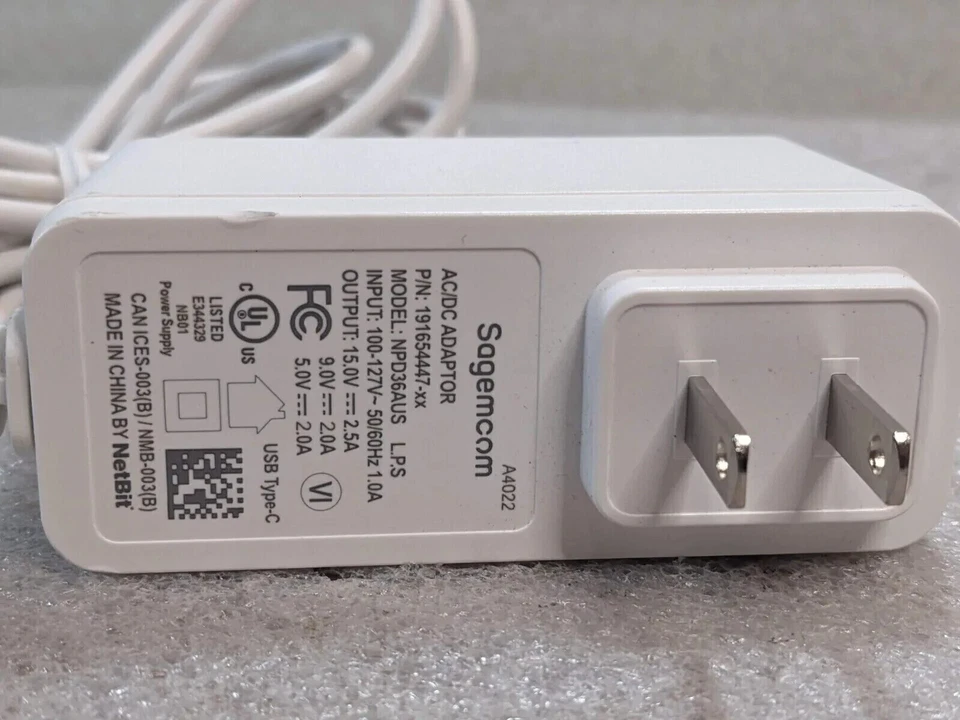 OEM Charger for Sagemcom NPD36AUS Gateway - 15V Power Supply