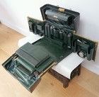 Vtg c1890 Alfred Clark Leather Vanity Gladstone Travel Bag Necessaire & Contents