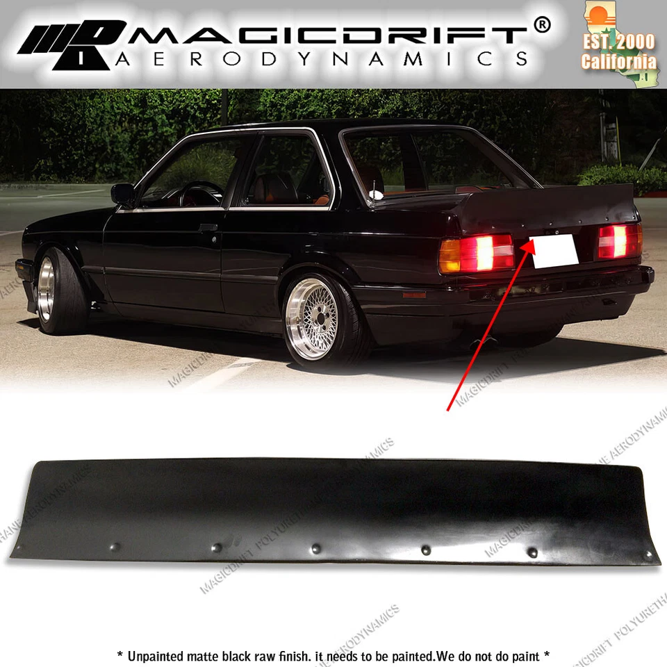BMW 3 SERIES E30 Polyurethane RB Style Rear Boot Trunk Tailgate Spoiler Duckbill Foto 1 de 4