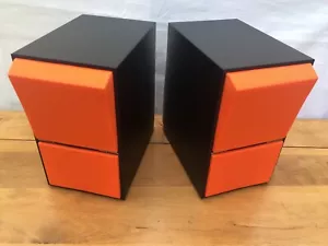 Coppia di altoparlanti Bang & Olufsen Beovox CX50/vinile nero opaco avvolgente/frontali arancioni - Foto 1 di 10