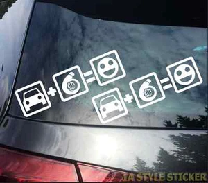2 adesivi auto + turbo = divertenti auto turbo sticker turbocompressore biturbo  - Foto 1 di 4