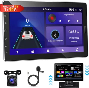 [1G+32G] 10.1 Inch Android 13 Single Din Car Stereo with Detachable Screen, 10 I - Picture 1 of 8