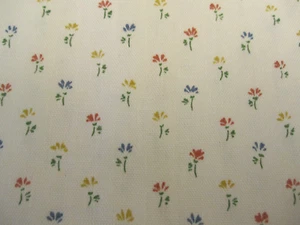 Cotton Fabric 1984 SANITAS Dasiy Patch Multicolored Floral on Cream 1yd x 50 - Picture 1 of 7