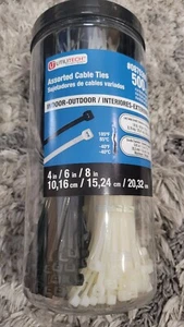 Utilitech 1 pack Cable Zip Ties 4” 6” 8” in black white 500 ct Type 21 - Picture 1 of 5