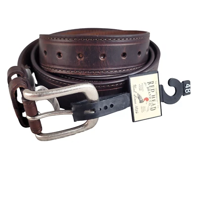 Redhead Leather Belt Men's Size 48 Brown Roughneck Rugged Distressed Casual - Image 1 of 4
