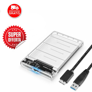 BOX ESTERNO Hard Disk SATA 2.5' CAVO USB 3.0 HDD SSD CASE HD Drive DISCO