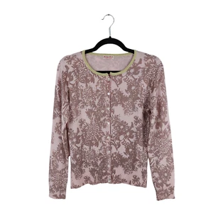 Marilyn Moore Size Medium Floral Vintage Dyed 50% Cashmere 50% Silk Cardigan - Picture 1 of 7