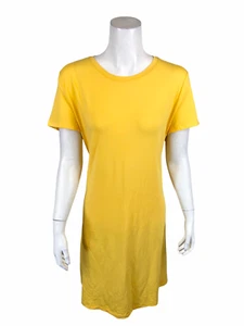 Isaac Mizrahi Women's Crew Neckline Regular Solid Knit Dress Lemon X-Small Size - Picture 1 of 2
