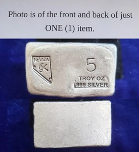 Nevada Silver State 5 Troy Oz .999 Silver Bar Rough Poured Ingot 24610 - Picture 1 of 1