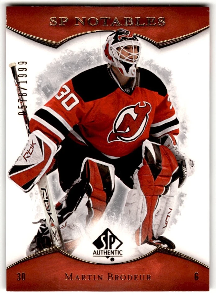 2007-08 SP Authentic Notables Martin Brodeur /1999 #129 New Jersey Devils - Image 1 of 2