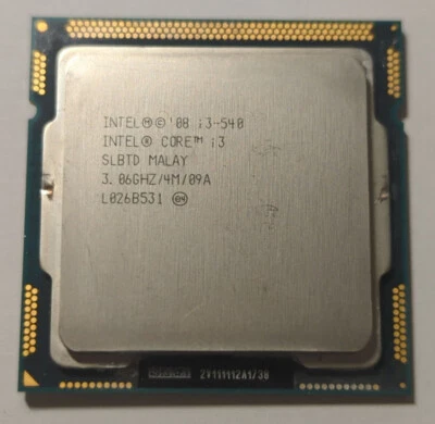 Intel Core i3-540 SLBMQ 3.067GHz Dual Core 4MB Socket LGA1156 CPU Processor used - Image 1 of 2