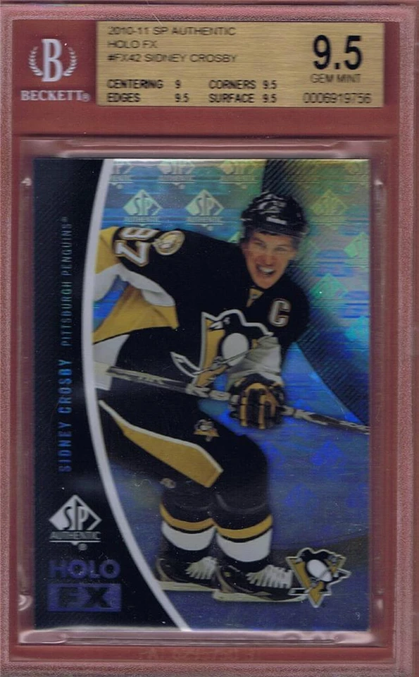 2010-11 UD SP AUTHENTIC HOLO FX SIDNEY CROSBY FX42 BGS 9.5 TRUE GEM 10-11 - Image 1 of 1