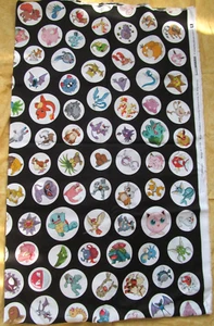 2 Yards Poke'mon & Pocket Monsters Fabric by Robert Kaufman - Picture 1 of 2