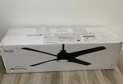 Minka Aire SWEPT F543L-SL 4 Blade Ceiling Fan in Transitional Style Silver - Image 1 of 4