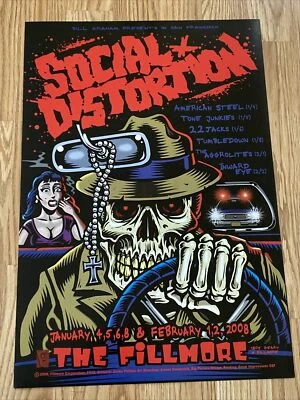 Social Distortion Concert Poster From 2008 At The San Francisco Fillmore - Image 1 of 2