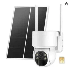 SEHMUA White 4G LTE Cellular Security Camera Pan Tilt 360° 2K ZC-YT05 - Picture 1 of 2