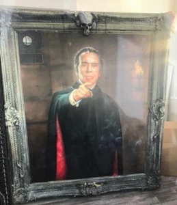 ORIGINAL PAUL KARSLAKE Christopher Lee Vampire goth vlad impaler Gothic PAINTING - Picture 1 of 2
