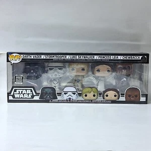 Funko Pop! Darth Vader Stormtrooper Luke Leia Chewbacca 5-Pack Exclusive Disney - Picture 1 of 4