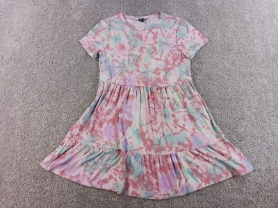 Lily Rose Girls Dress Medium Pink Geometric Short Sleeve Poplyester Blend - Image 1 of 4