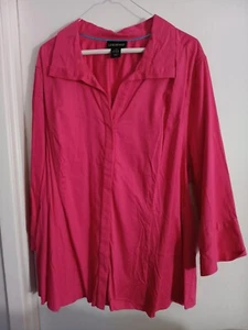 Lane Bryant DAMENBLUSE ROSA GEKNÖPFT LANGARM GRÖSSE 26 - Bild 1 von 3