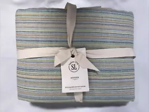 Southern Living Austen Duvet Cover Full / Queen Linen Cotton Striped New $329 - Picture 1 of 5