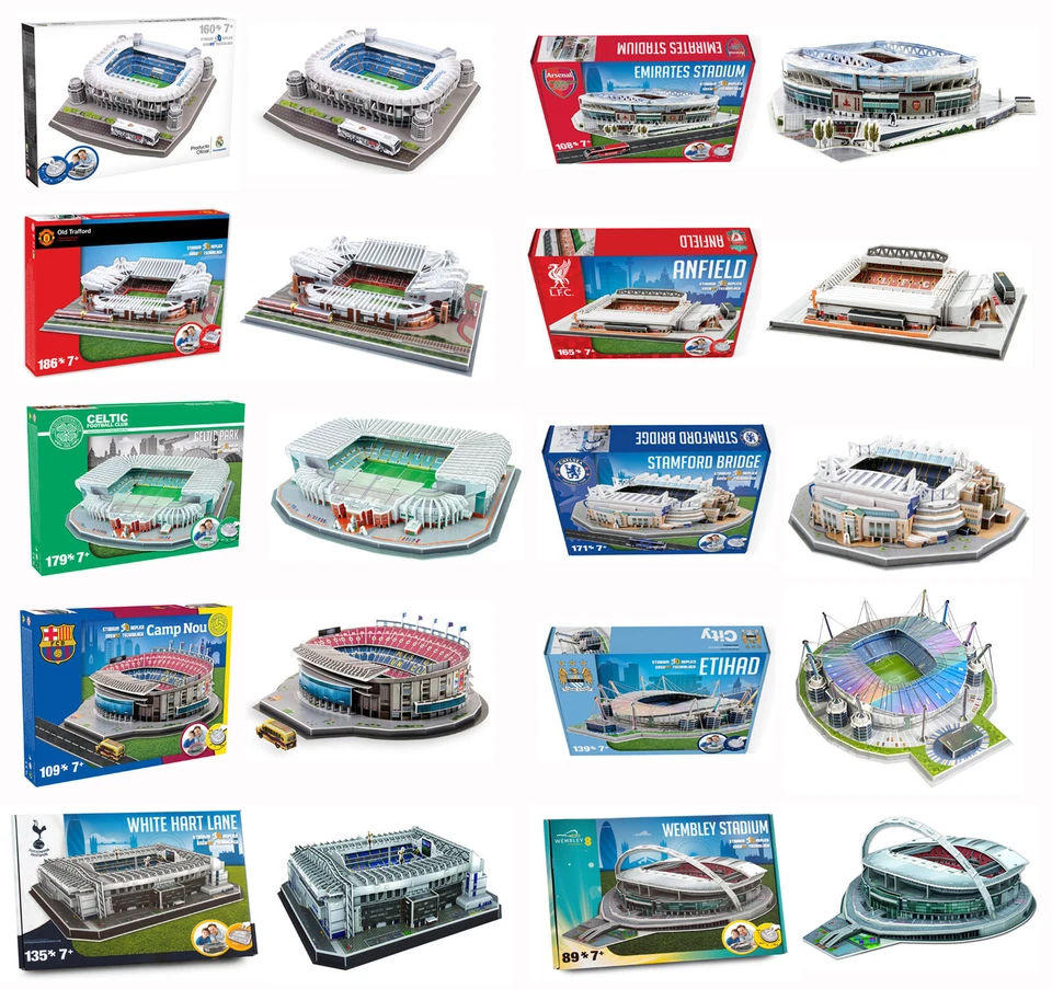 Official Football Stadium 3D Puzzles Models Soccer Man City Liverpool Arsenal - Image 1 of 1