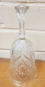 Collectible Patterned Clear Glass Crystal Bell - Picture 1 of 4