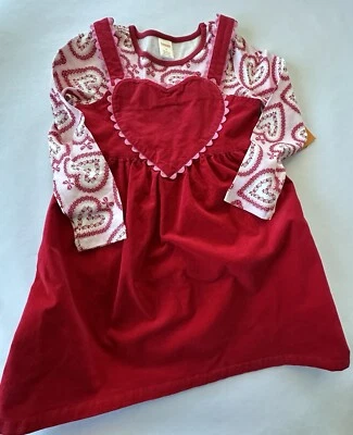 Gymboree Girl Size 6 Valentine’s Day Top And Jumper Dress Red Pink & White NWT - Image 1 of 4