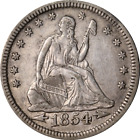 1854-P Seated Liberty Quarter - Arrows Great Deals From The Executive Coin Compa