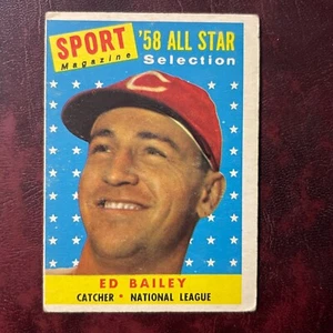1958 Topps Set ED BAILEY ALL-STAR alto #490 CINCINNATI REDS - VG-EX - Foto 1 di 2