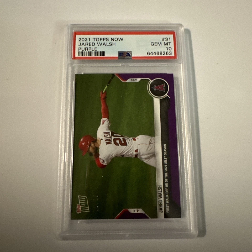 2021 TOPPS NOW PURPLE #31 JARED WALSH  #/25 PSA 10 Gem Mint Angels - Image 1 of 4