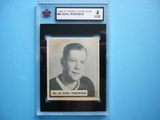 1936/37 V356 WORLD WIDE GUM HOCKEY CARD #85 EARL ROBINSON KSA 4 VG/EX 36/37 WWG