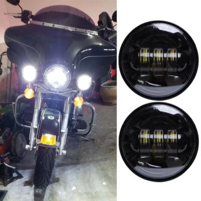 4.5" LED Fog Passing Light For Harley Davidson Electra Glide Ultra Limited FLHTK — 第 1/4 张图片