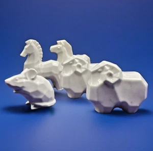 Juego de 5 piezas adorno animal cerámica vintage oveja, ratón, caballo hecho en Japón - Imagen 1 de 11