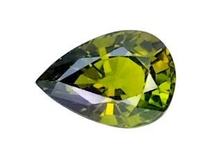 1.260CTS GREEN NATURAL TOURMALINE PEAR LOOSE GEMSOTNES WATCH VIDEO - Picture 1 of 3