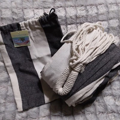 Tela de lona a rayas portátil para interiores/exteriores 78”x 40” límite de peso 220 lb nueva con etiquetas Foto 1 de 4