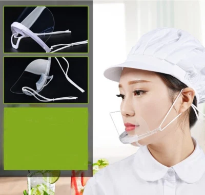 Clear Plastic Face / Mouth Shield 1 Box - 10 Pcs Shield Clear Anti-Fog - Image 1 of 4