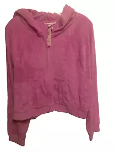 Victoria's Secret Frottee Hoodie mit durchgehendem Reißverschluss pink VS-Logo tiefrosa neu mit Etikett neu XL - Bild 1 von 8